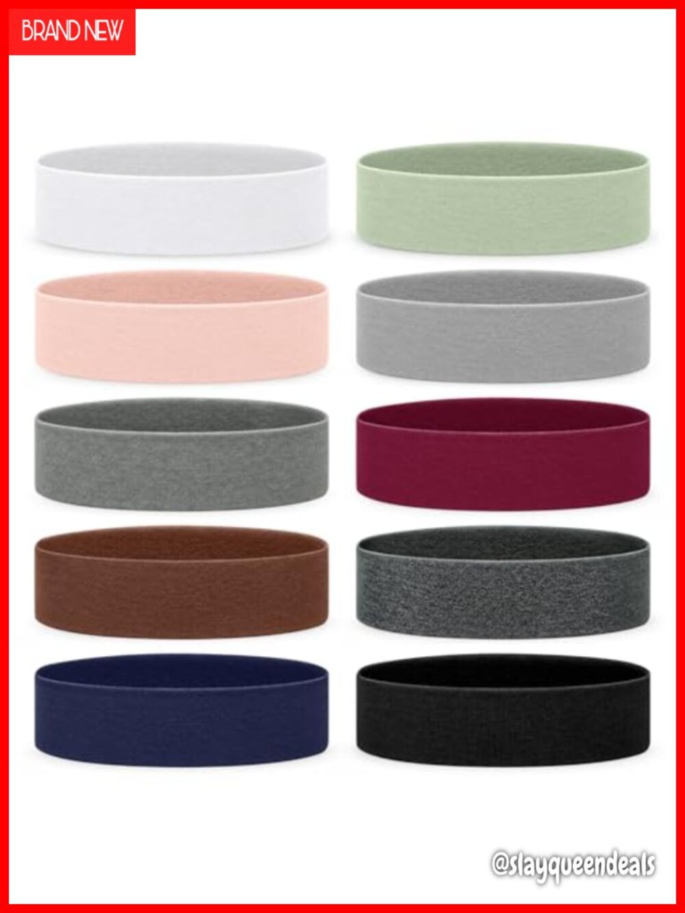 10 Pack Elastic Non-Slip Headbands for Women Sports Yoga